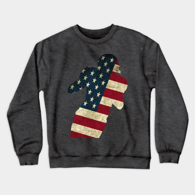 American Flag Gridiron Player Crewneck Sweatshirt by shellysom91